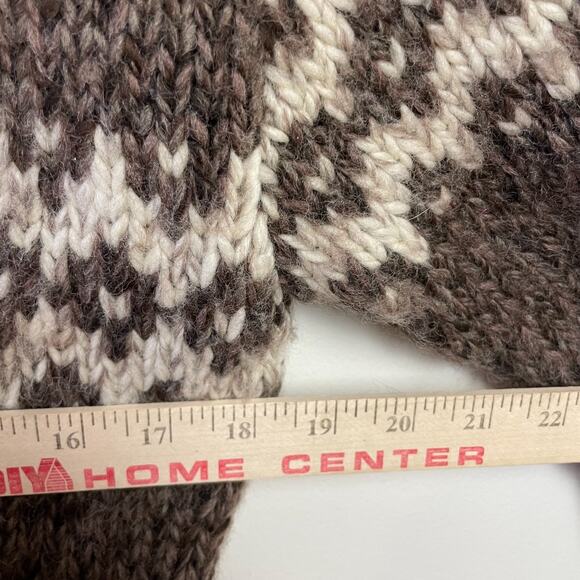 Banana Republic Wool Fair Isle Cardigan Sweater Medium Shawl Collar Fisherman - Picture 9 of 10